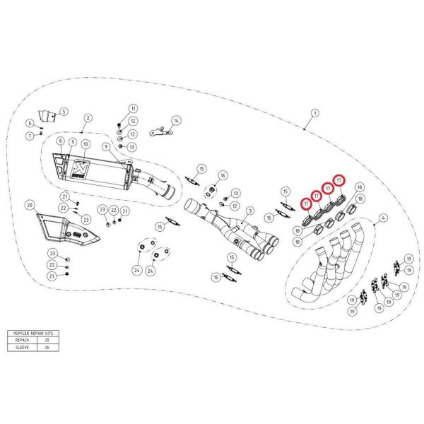 AKRAPOVIC アクラポビッチ 【リペアパーツ】P-F67 flange al FZ-10 MT...