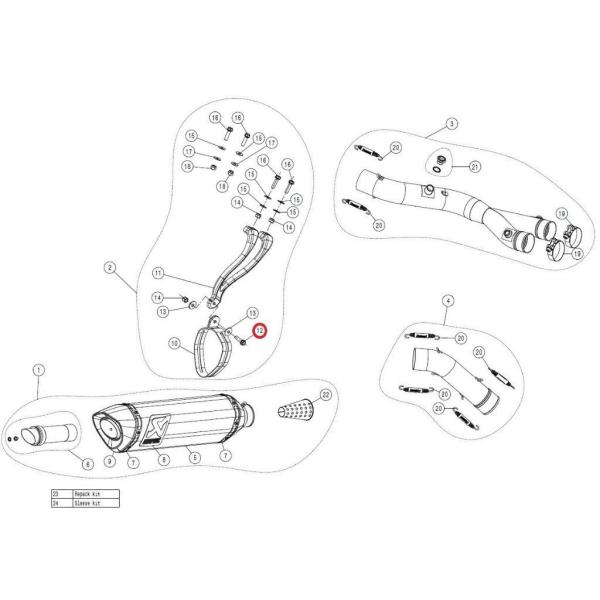 AKRAPOVIC アクラポビッチ 【リペアパーツ】P-FB18 bolt S1000RR NINJ...