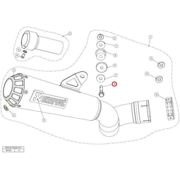 AKRAPOVIC アクラポビッチ 【リペアパーツ】P-FB23 bolt BMW HONDA ホン...