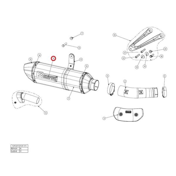 AKRAPOVIC アクラポビッチ 【リペアパーツ】P-HSB10R8/1 heat shield ...