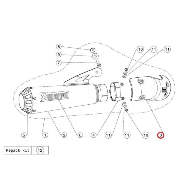 AKRAPOVIC アクラポビッチ 【リペアパーツ】P-HSB10SO1 heat shield c...