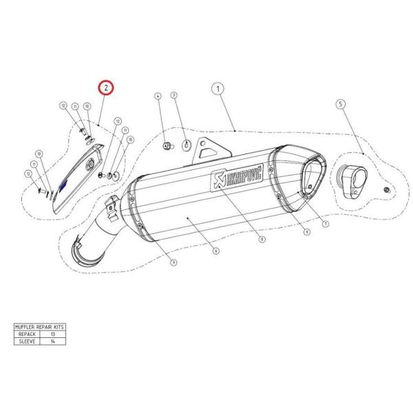 AKRAPOVIC アクラポビッチ 【リペアパーツ】P-HSB12R4/A2 heat shield...