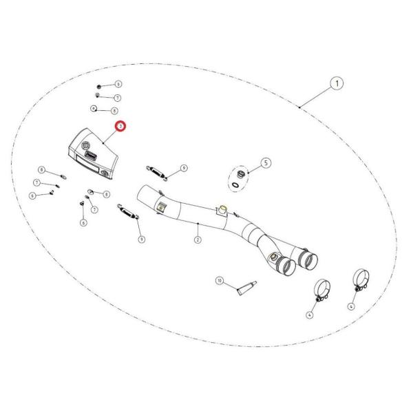 AKRAPOVIC アクラポビッチ 【リペアパーツ】P-HSY10E1 heat shield ca...