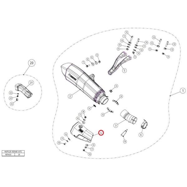AKRAPOVIC アクラポビッチ 【リペアパーツ】P-HSY10SO2 heat shield c...