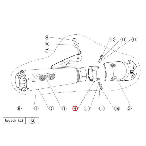 AKRAPOVIC アクラポビッチ 【リペアパーツ】P-R104 clamp SS S1000R S...
