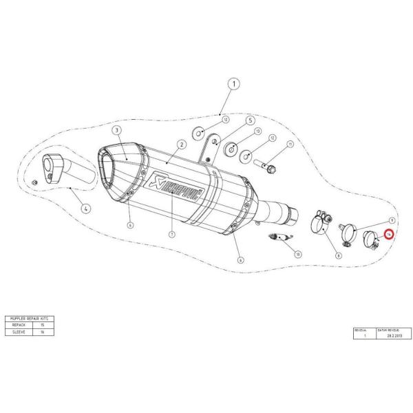 AKRAPOVIC アクラポビッチ 【リペアパーツ】P-R26 clamp SS NINJA250R...