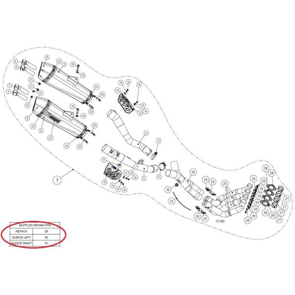 AKRAPOVIC アクラポビッチ 【リペアパーツ】P-RKS318ZAAT40 muffler s...