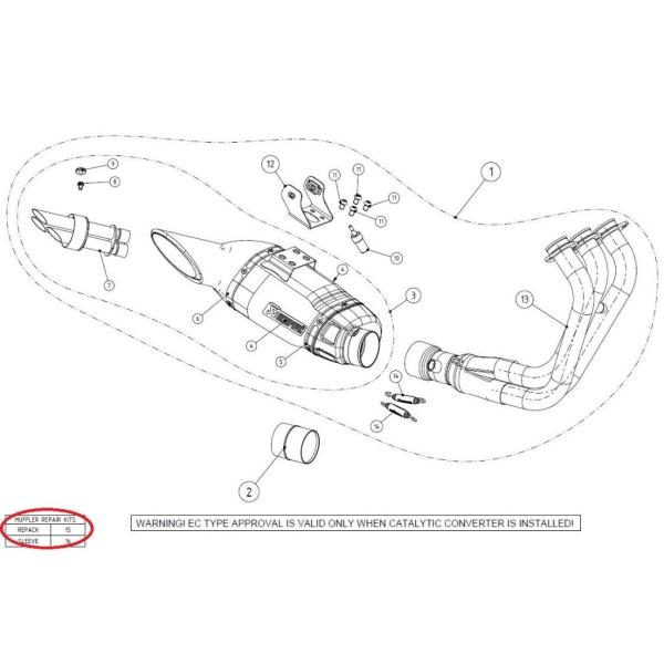AKRAPOVIC アクラポビッチ 【リペアパーツ】P-RPCK97/1 muffler repac...