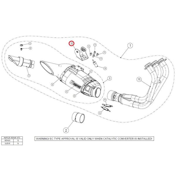 AKRAPOVIC アクラポビッチ 【リペアパーツ】P-X127 bracket SS FJ-09 ...