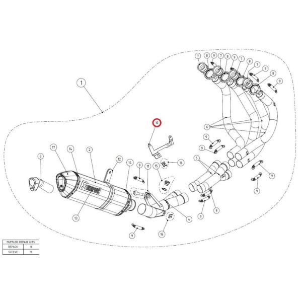 AKRAPOVIC アクラポビッチ 【リペアパーツ】P-X130 bracket SS NINJA1...