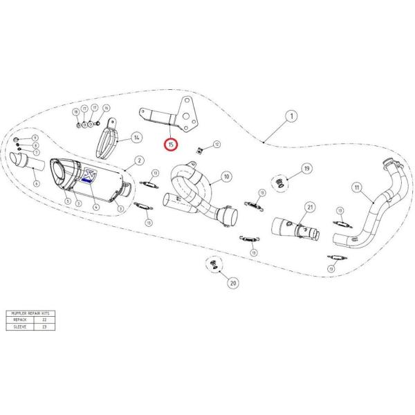 AKRAPOVIC アクラポビッチ 【リペアパーツ】P-X145 bracket SS FZ-07 ...