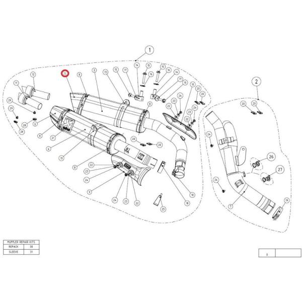 AKRAPOVIC アクラポビッチ 【リペアパーツ】V-EC106 end cap ca YZF-R...