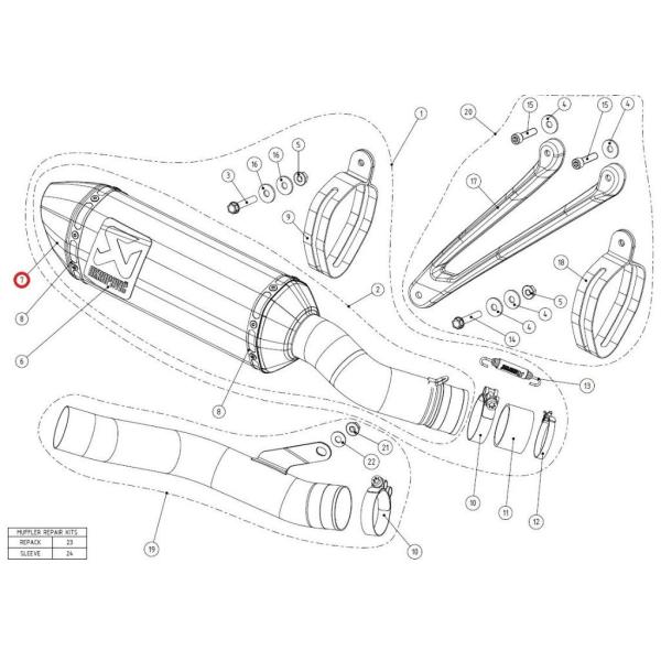 AKRAPOVIC アクラポビッチ 【リペアパーツ】V-EC120 end cap ca ZX-10...
