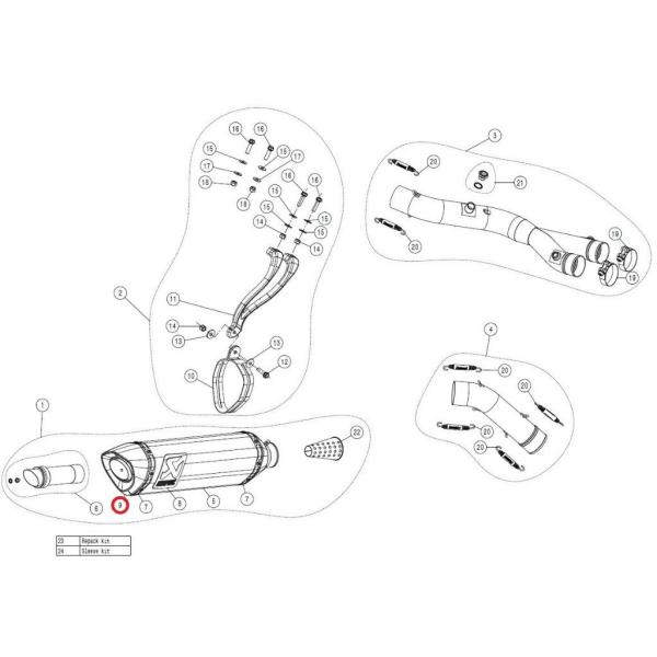 AKRAPOVIC アクラポビッチ 【リペアパーツ】V-EC175 end cap ca YZF-R...