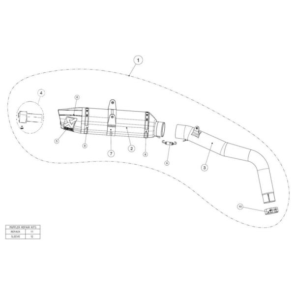 AKRAPOVIC アクラポビッチ 【リペアパーツ】V-TUV036/1 insert SS CBR...