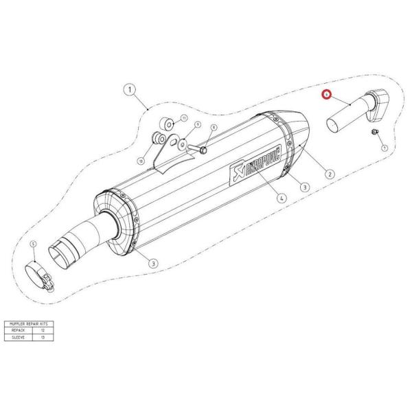 AKRAPOVIC アクラポビッチ 【リペアパーツ】V-TUV052L/2 noise insert...