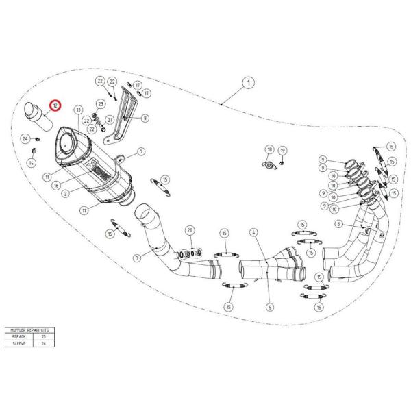 AKRAPOVIC アクラポビッチ 【リペアパーツ】V-TUV109 insert SS GSX-R...