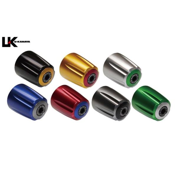 U-KANAYA ユーカナヤ アルミビレットハンドルバーエンド グルーヴタイプ エンドキャップカラー...