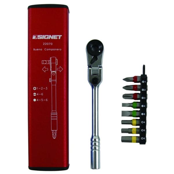 SIGNET シグネット 60ギア フレックスヘッド ラチェットビットドライバーセット ケースカラー...