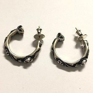 部品屋K&amp;W 【Bill Wall Leather(ビルウォールレザー)】シルバー クロス フープラ...