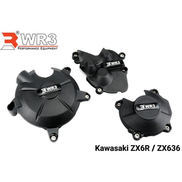 WR3 ダブルアールスリー エンジンカバーセット ZX-6R ZX636 KAWASAKI カワサキ...