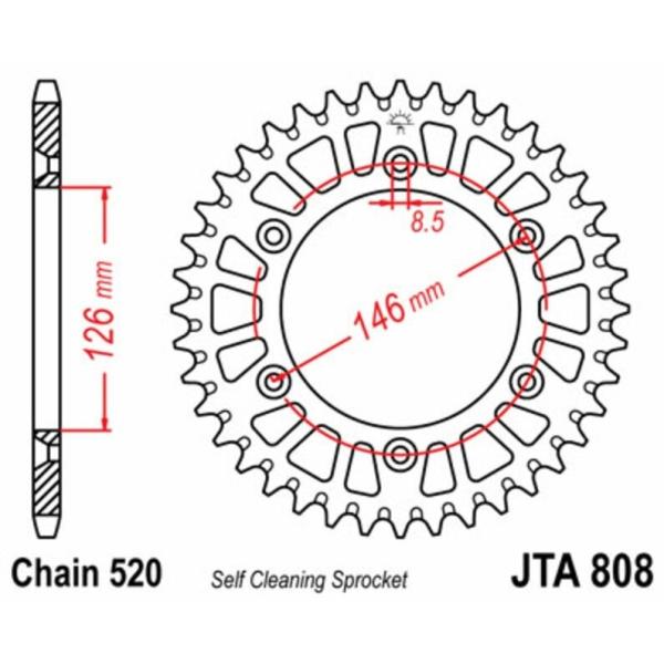 JT SPROCKETS JTスプロケット アルミ製超軽量セルフクリーニング式リアスプロケット 80...