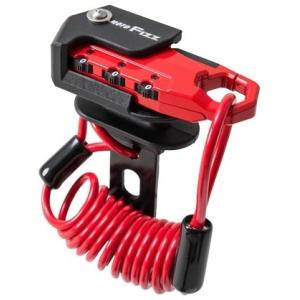TANAX motofizz タナックス モトフィズ ヘルメット用ワイヤーロック カラー：レッド ヘ...
