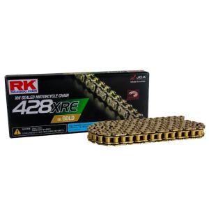 RK JAPAN RKジャパン 428XRE ED.GOLD 【カシメ(CLF)ジョイント付属】 リンク数：122L HONDA ホンダ YAMAHA ヤマハ SUZUKI スズキ KAWASAKI カワサキ チェーン