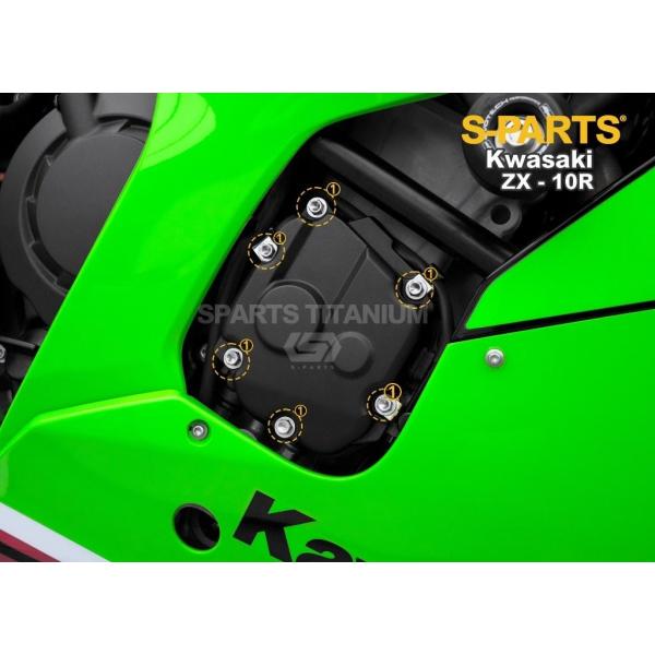 S-PARTS エスパーツ クランクケース用チタンボルトセット カラー：ブラック ZX-10R ZX...