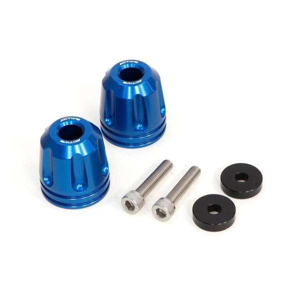 ACTIVE アクティブ M6 カラー付 アルミバーエンド リボルバー Φ33-L35 カラー：ブル...