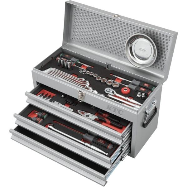 KTC ケイティーシー 工具セット(チェストタイプ)［66点］ カラー：シルバー セット工具