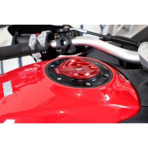 EVOTECH エボテック Key Lock Fuel Cap， Red ガソリンタンクキャップボル...