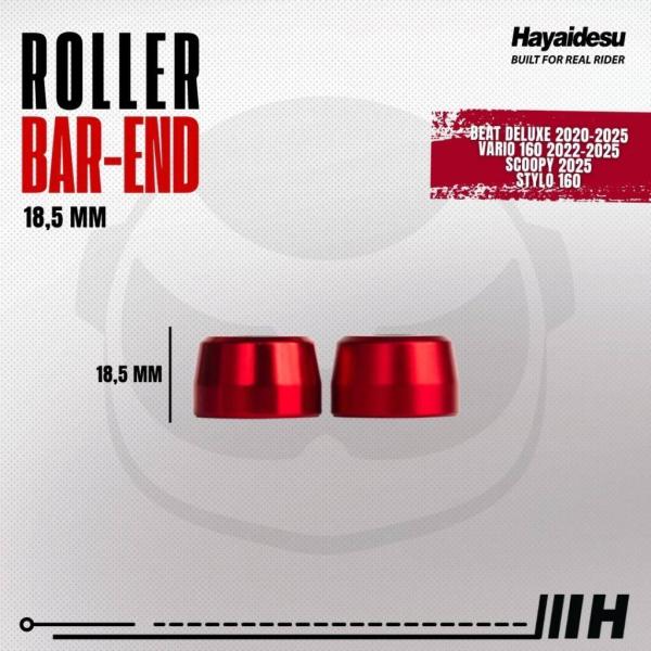 Hayaidesu ハヤイデス Roller Bar End Color：Red Beat Delu...