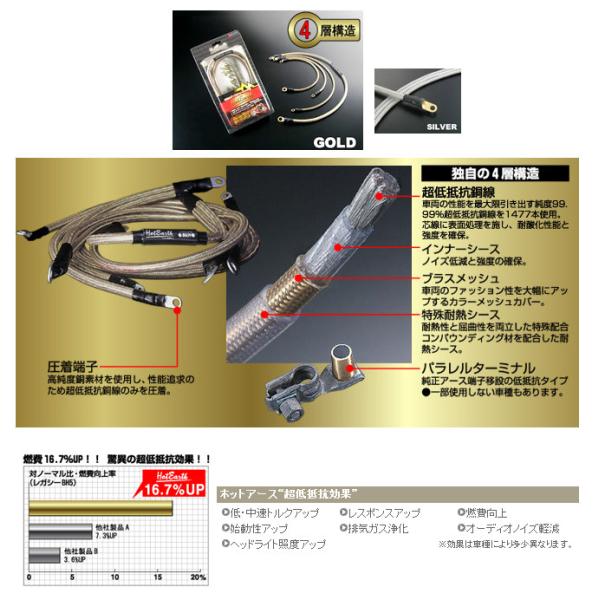 NOLOGY NOLOGY:ノロジー ホットアース(車種別専用キット) カラー：ゴールド Z750 ...