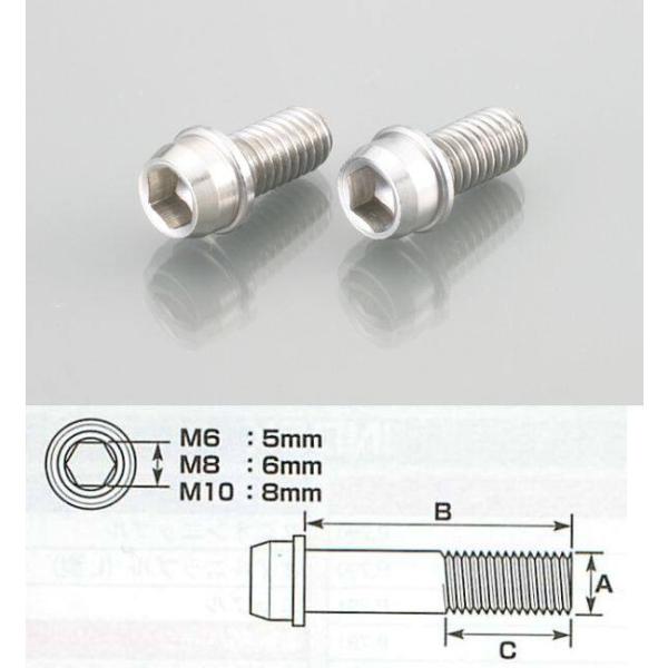 K-CON キタココンビニパーツ ビビッドボルト M10(ステンレス) (首下/B)：20mm×(ネ...