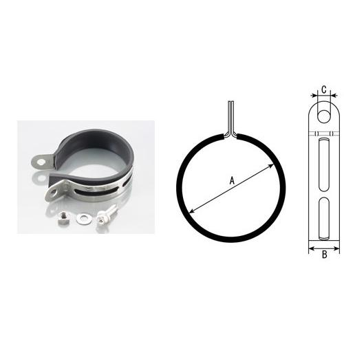 K-CON キタココンビニパーツ サイレンサーバンド (ステンレス) カラー：シルバーφ85用／サイ...