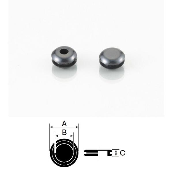 K-CON キタココンビニパーツ グロメット（PVC） A：8.5mm×B：3.0mm× C：4.7...