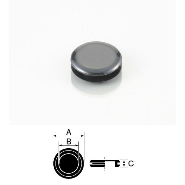 K-CON キタココンビニパーツ グロメット（PVC） A：19.5mm×B：10.5mm×C：6....