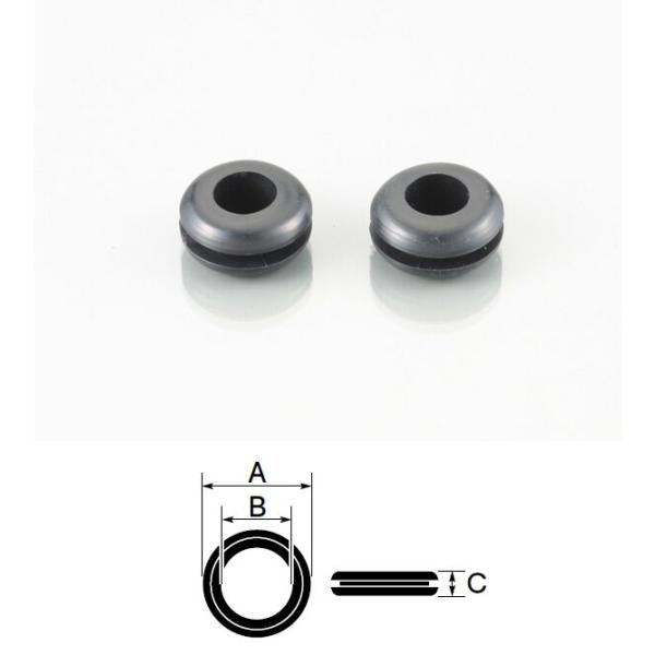 K-CON キタココンビニパーツ グロメット（PVC） A：13.3mm×B：6.4mm×C：6.3...