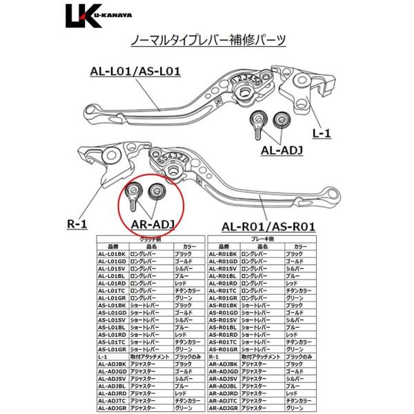 U-KANAYA U-KANAYA:ユーカナヤ 【補修パーツ】 ノーマルタイプ用 ブレーキ側アジャス...