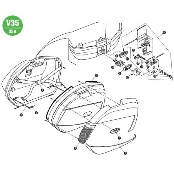 GIVI ジビ 【補修部品】プッシュボタンインナーパーツ [Z1405R] V35 その他サイドバッ...