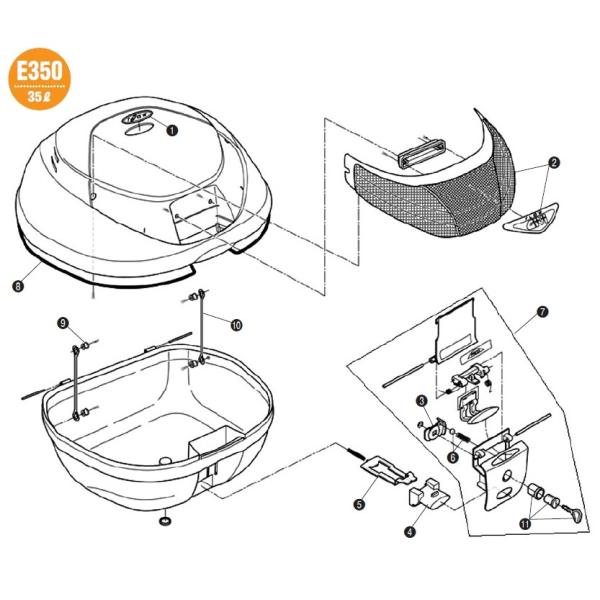 GIVI ジビ 【補修部品】ボルト (ベース固定金具) [Z761] E350 その他トップケース・...