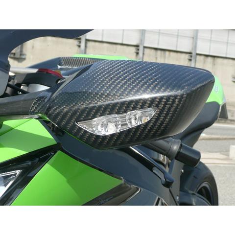 A-TECH エーテック 純正用ミラーカバー 素材：平織カーボン(C) ZX-10R KAWASAK...