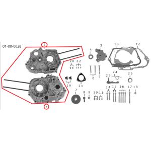 SP武川 SPタケガワ 【補修用パーツ】左右クランクケースアセンブリ(123cc) モンキー HON...