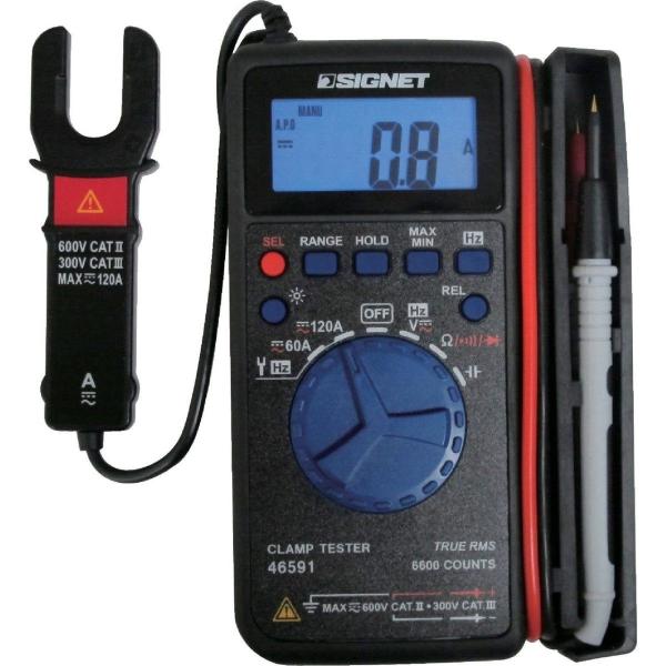 SIGNET シグネット クランプ付デジタルマルチメーター (ケース・ピン付) 電気・電圧計 計測ツ...