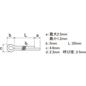 NTB エヌティービー 割りピン 2.5×20mm 汎用