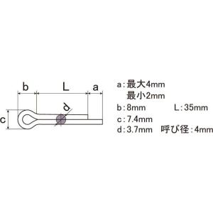 NTB エヌティービー 割りピン 4×35mm 汎用