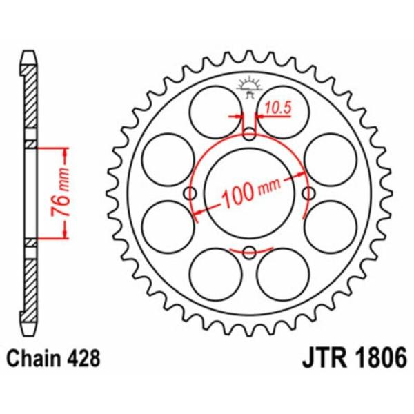 JT SPROCKETS JTスプロケット スチール製リアスプロケット スタンダード 1806 - ...