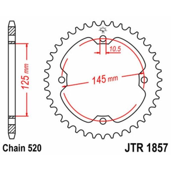 JT SPROCKETS JTスプロケット スチール製リアスプロケット スタンダード 1857 - ...