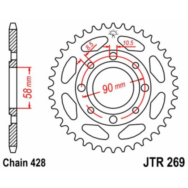JT SPROCKETS JTスプロケット スチール製リアスプロケット スタンダード 269-428...
